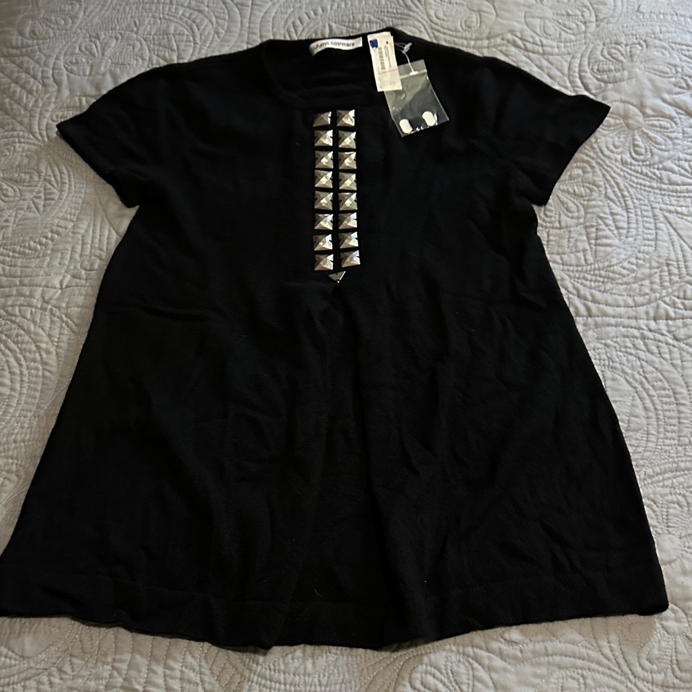 Autumn Cashmere Black Studded Sweater NWT